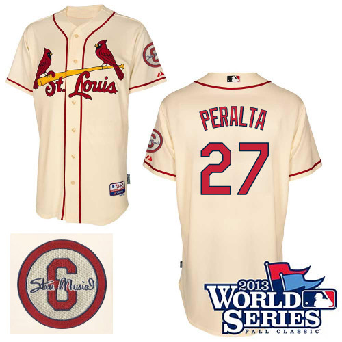 Jhonny Peralta #27 Youth Baseball Jersey-St Louis Cardinals Authentic Commemorative Musial 2013 World Series MLB Jersey